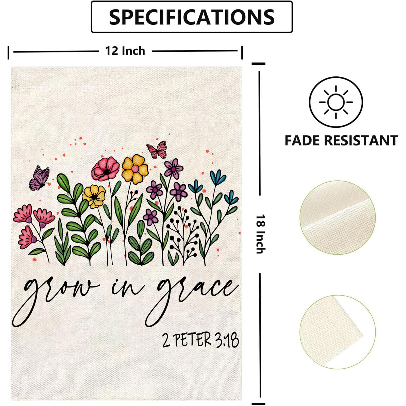 Thriano Easter Garden Flag double-sided print visible from both sides, ideal for porch displays.