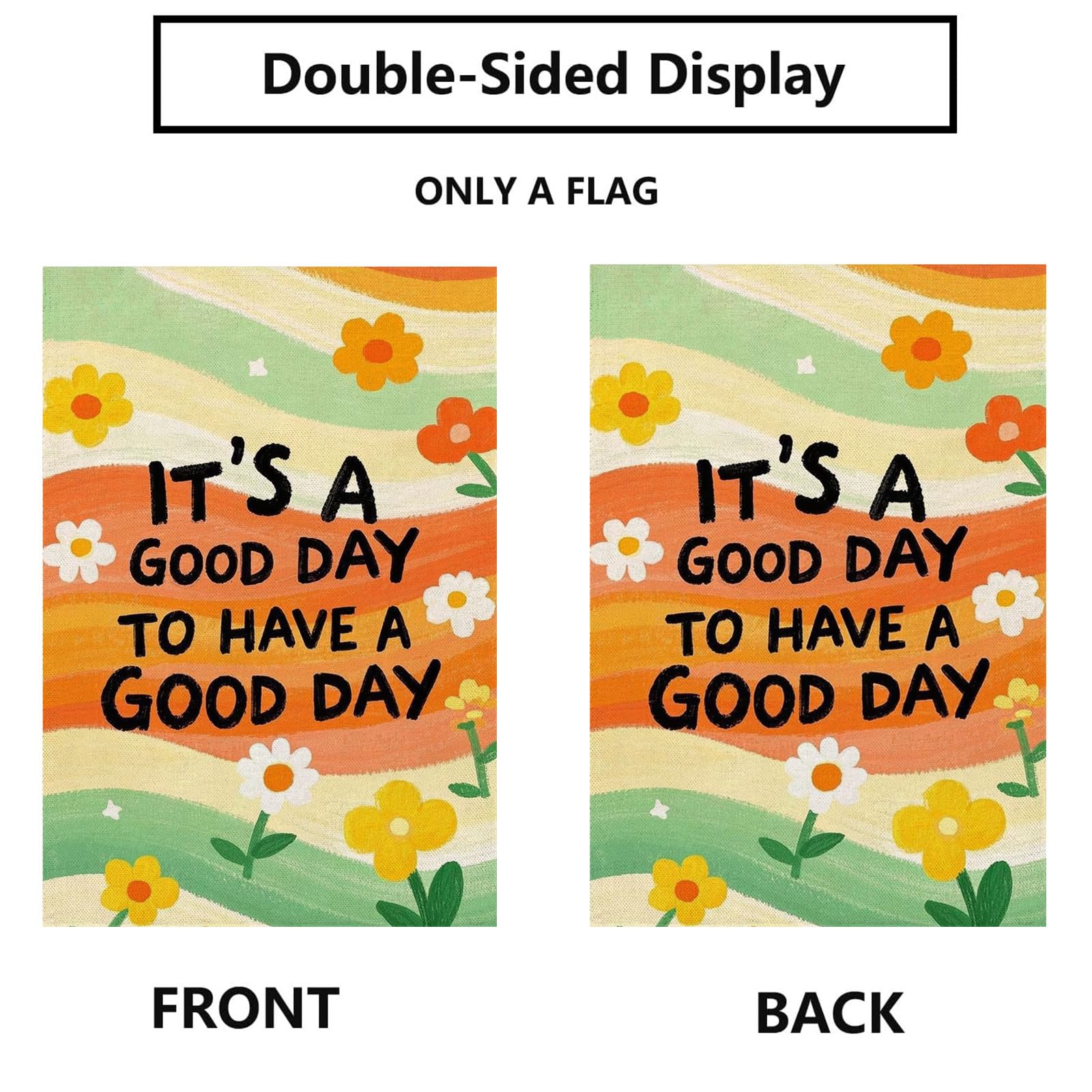 Thriano Groovy Floral flag daisy on a porch adds weather-resistant charm.