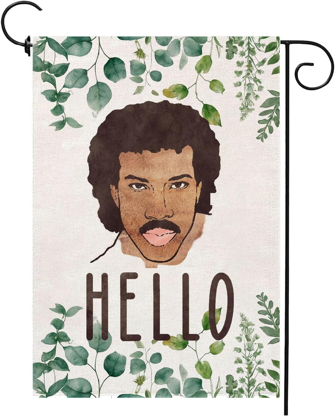 Thriano Hello Funny Garden Flag with double-sided print welcomes guests outdoors.