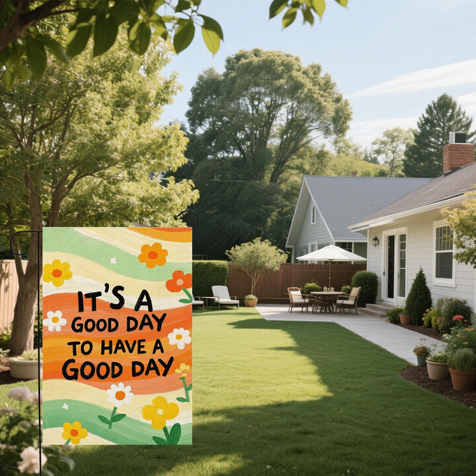 Thriano holiday outdoor decor flag creates inviting yard atmosphere.