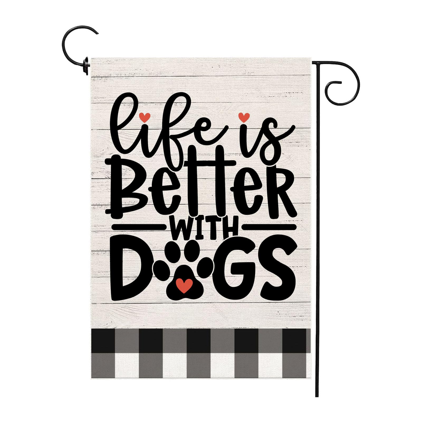 Thriano Life Is Better With a Dog garden flag front double-sided for outdoor yard charm