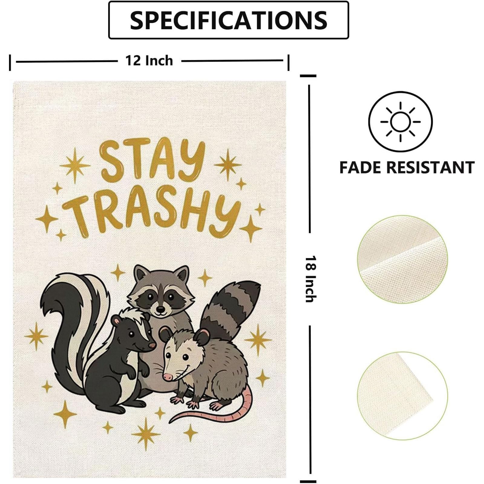 Thriano Stay Tashy Raccoon flag on deck adds cheerful curb appeal and weather resistance.