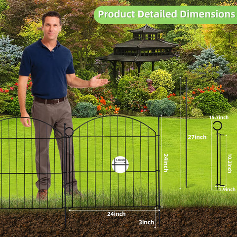Thrivinest border fence 24x24 inch protects delicate plants in beds