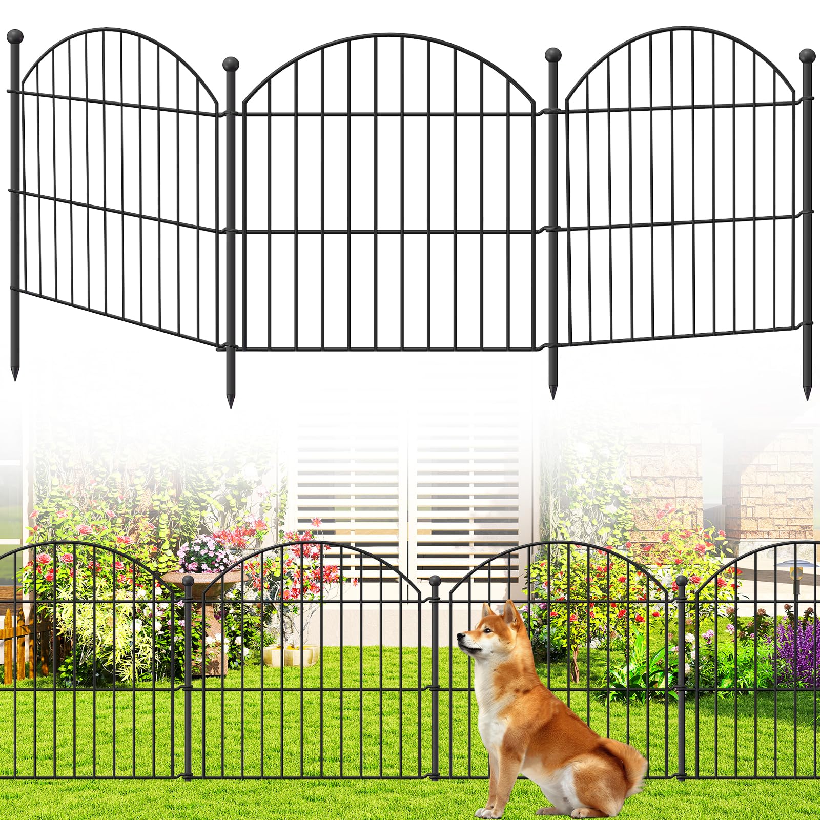 Thrivinest decorative garden fence 24in height defines borders with weather-ready elegance.