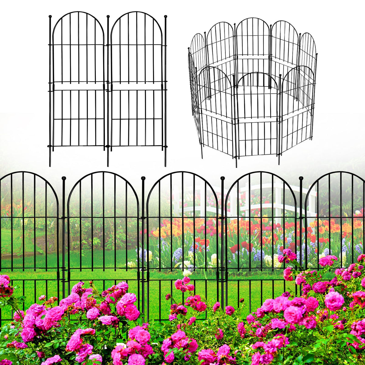 Thrivinest decorative garden fence arch panel for clean borders in yards.