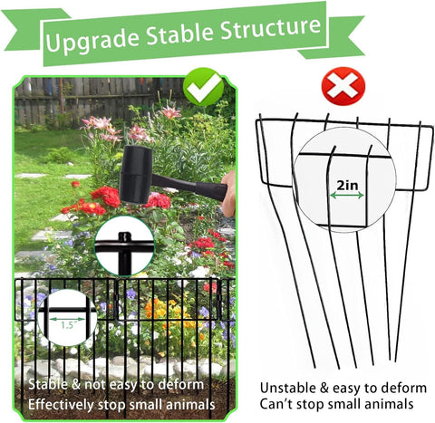 Thrivinest 30 ft garden border decorative fence along patio edge