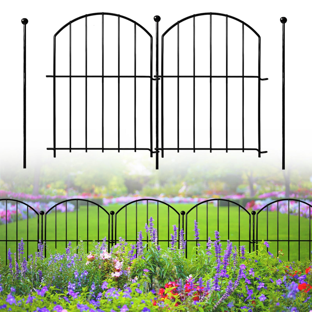 Thrivinest garden fence arch border with 26 panels enhances landscape definition.