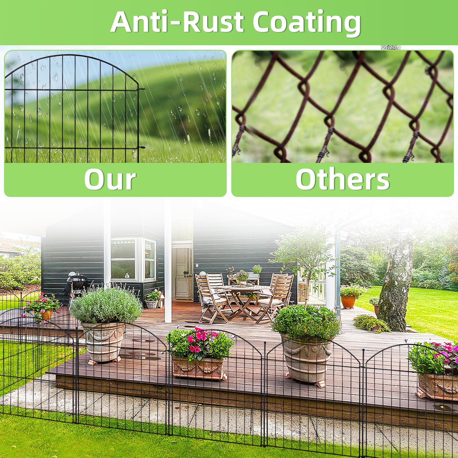 Thrivinest rustproof black coating enhances outdoor longevity and aesthetic.