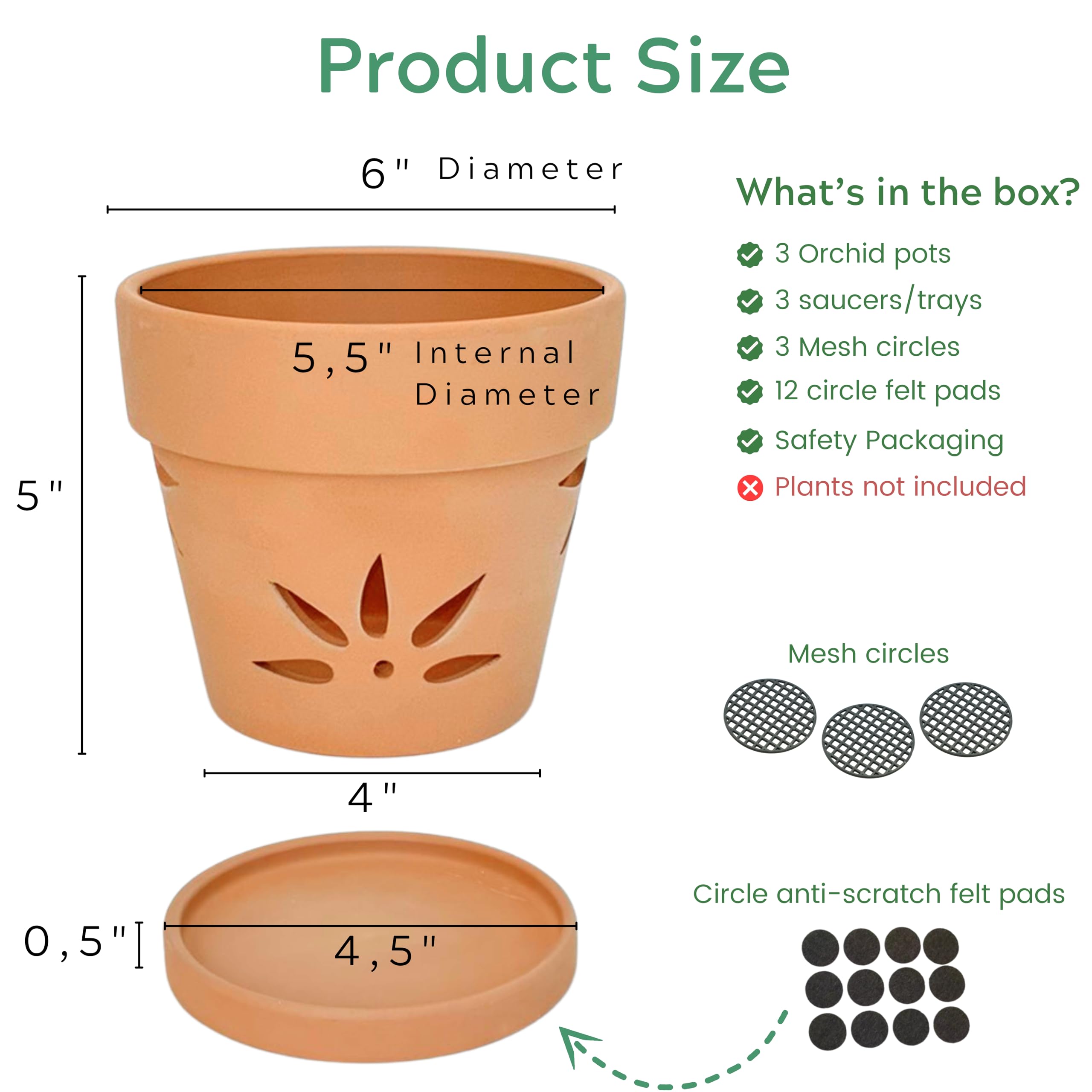 Thriving Thicket orchid pot with mesh circle to prevent soil loss