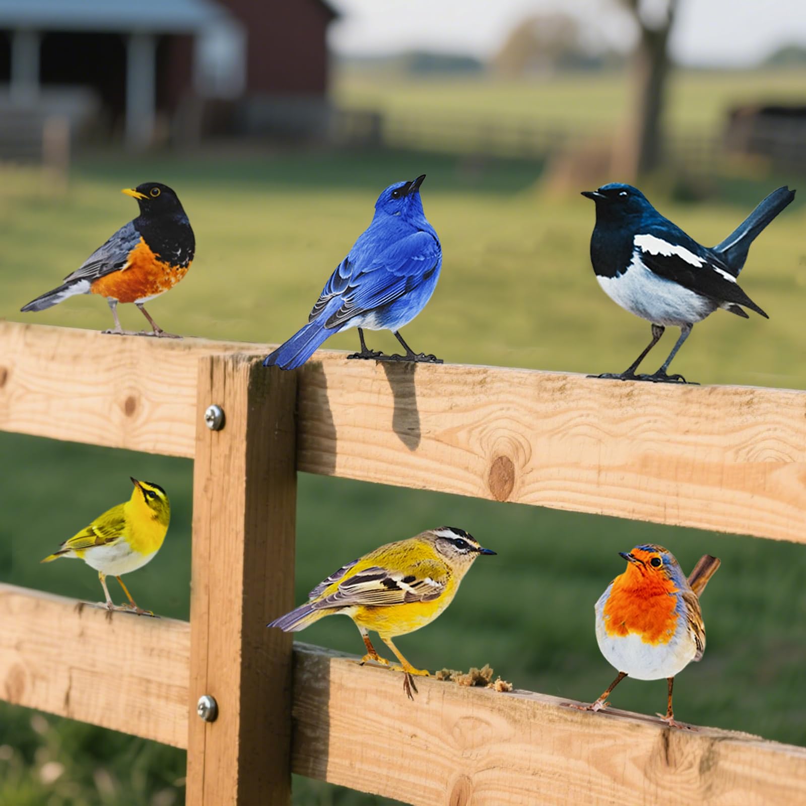 Throjin metal birds are easy to install and withstand sun and weather.