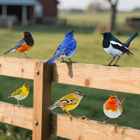 Throjin metal birds are easy to install and withstand sun and weather.