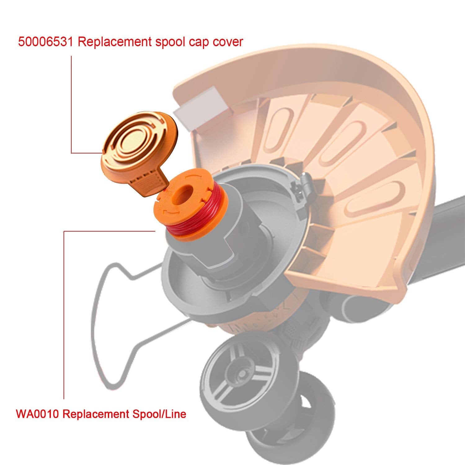 THTEN spool compatible with Worx WG180 and WG175 for smooth cutting.