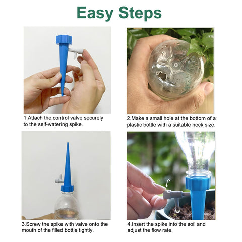 ThumlianYo adjustable-flow spike enables customizable watering for varied plant needs.