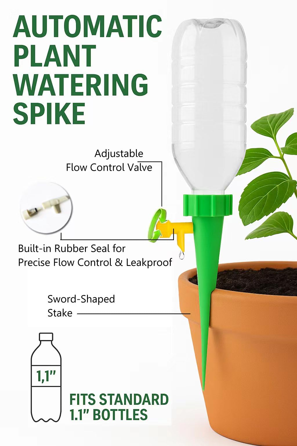 ThumlianYo extended-stake-54-inch demonstrates stable support for reliable drip delivery.