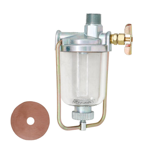 THUNDERMINGO fuel sediment bowl assembly inlet connection showing 3/8-18 npt compatibility.