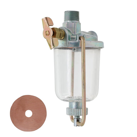 THUNDERMINGO fuel sediment bowl assembly outlet with 1/8-27 npt glass outlet for monitoring.