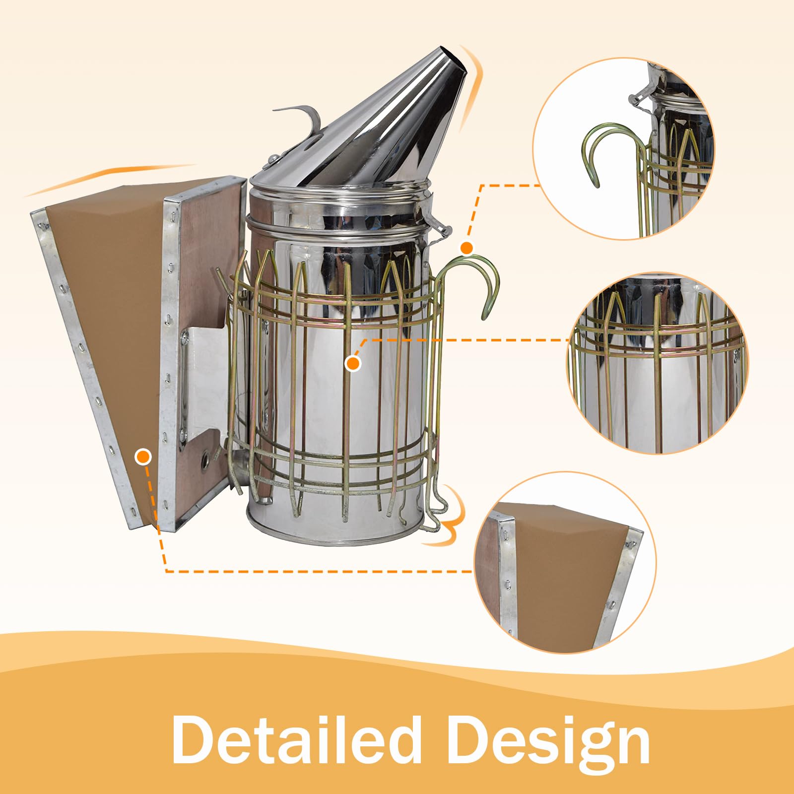 ThxBees Bee Hive Smoker hanging hook eases storage between uses