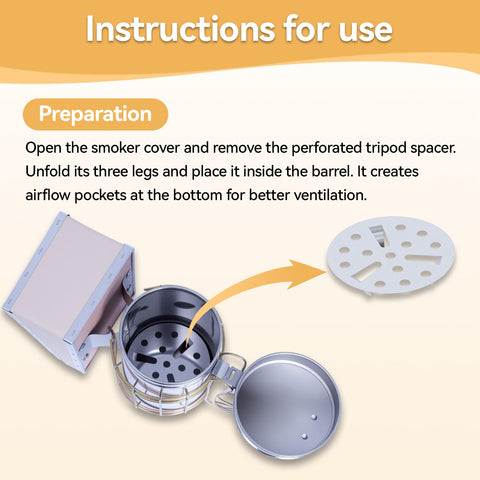 ThxBees Bee Hive Smoker heat shield protects hands during use
