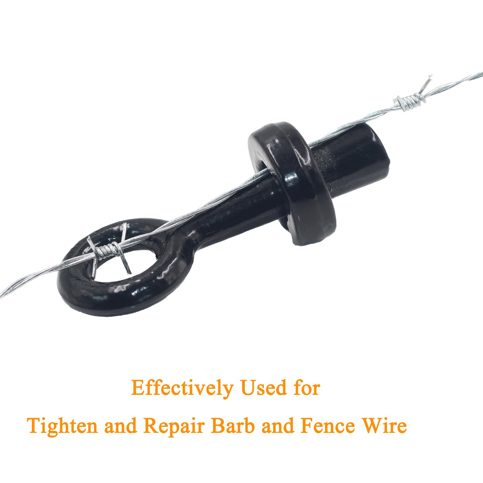Thxoum Barbed Wire Pullers tightening high-tensile fence wires outdoors.