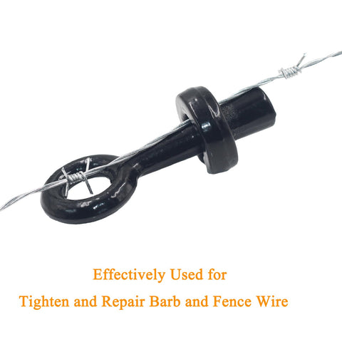 Thxoum Barbed Wire Pullers tightening high-tensile fence wires outdoors.