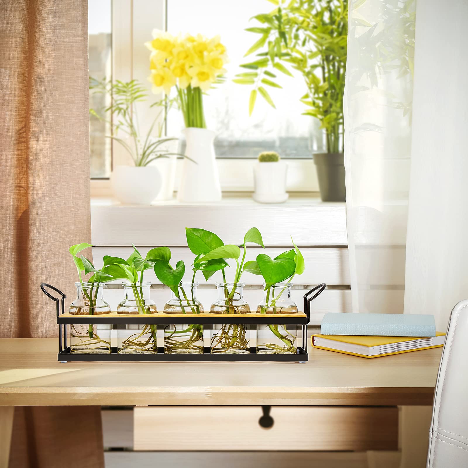 THYGIFTREE office desk green decor complements workspace with greenery