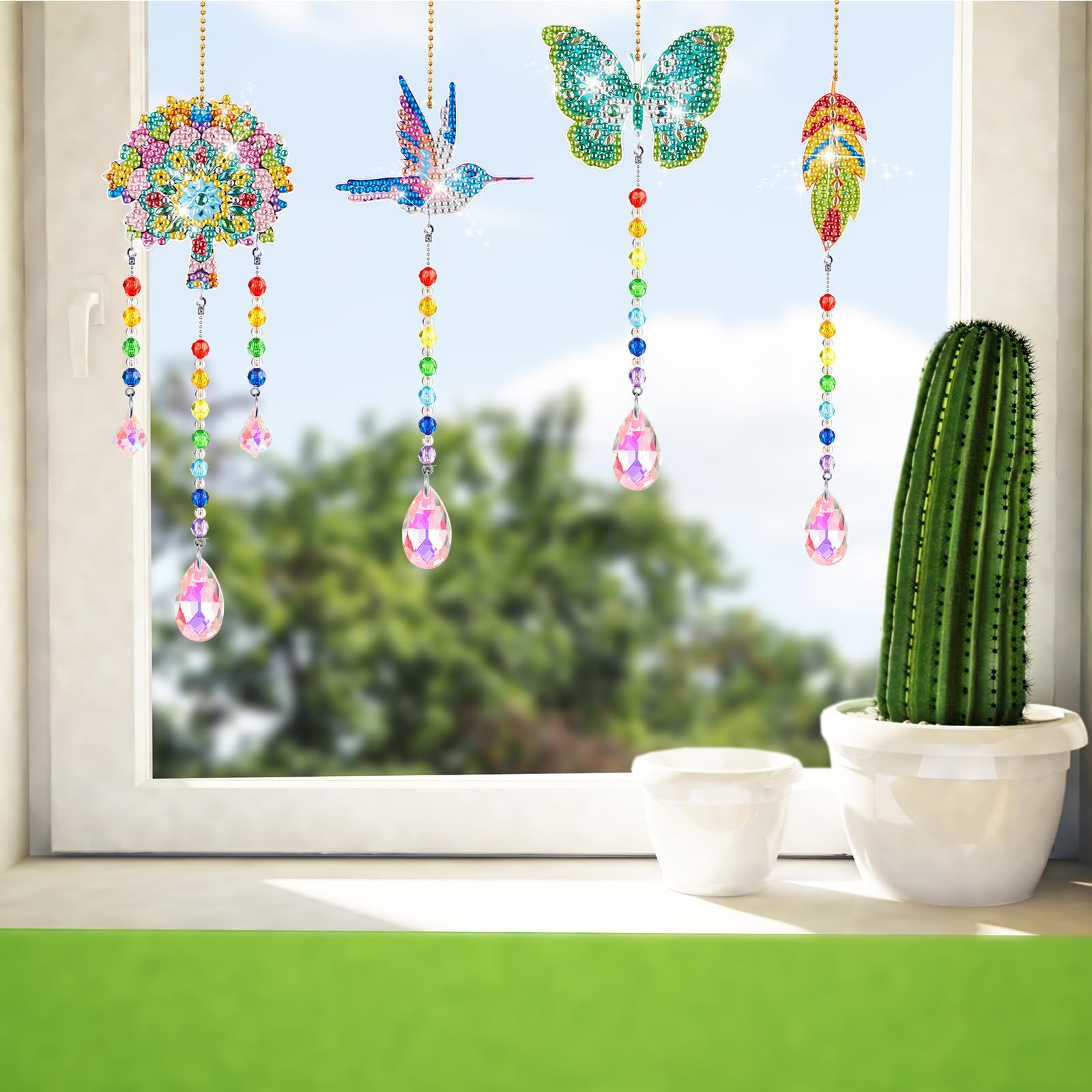Thyle heart-shaped diamond art suncatcher adds romantic glow to a window