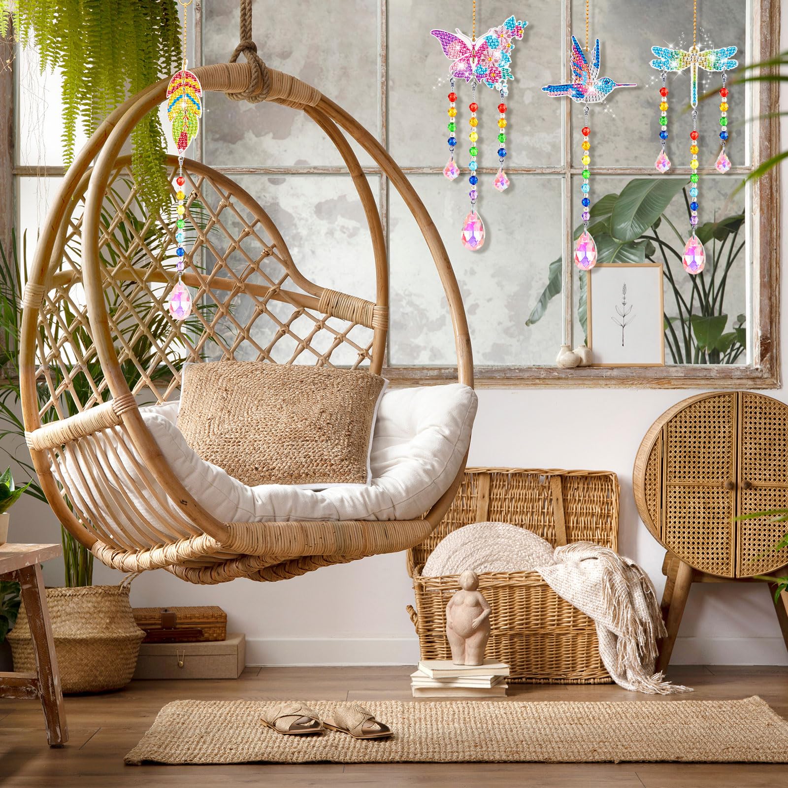 Thyle hummingbird diamond art suncatcher adds crystal sparkle to windows