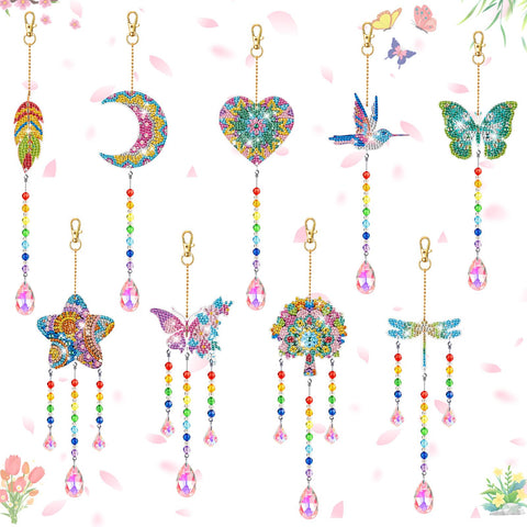 Thyle moon-shaped diamond art suncatcher catchs sunlight for shimmering decor