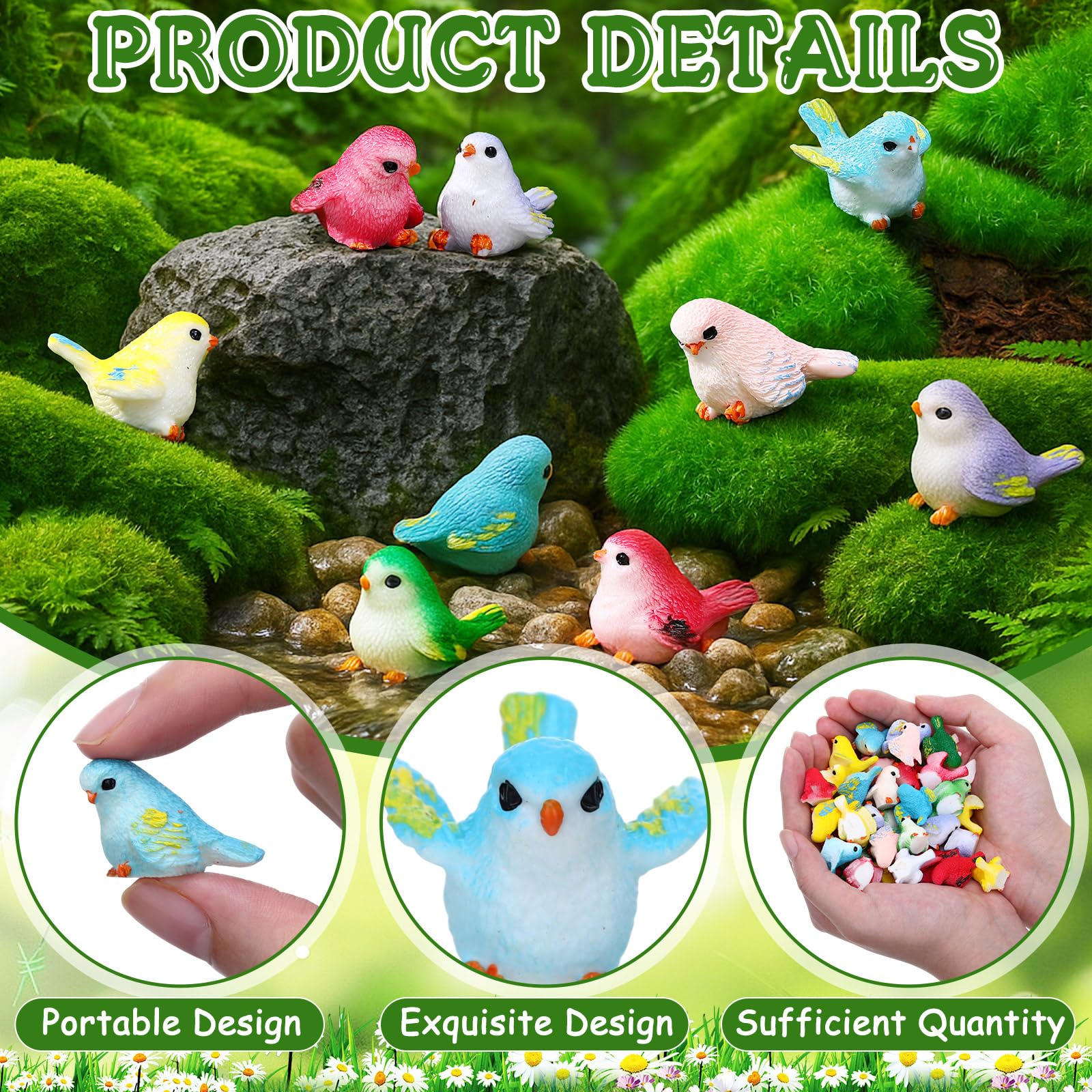 Thyle mini bird figurines garden decor for charming yard and patio scenes.