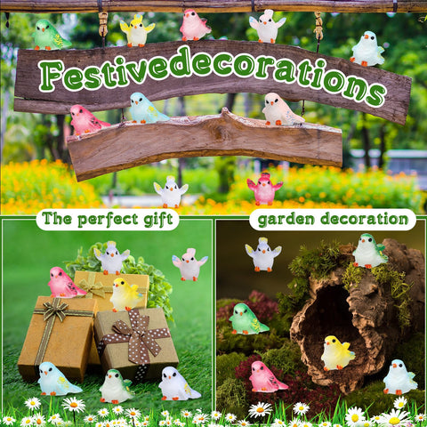 Thyle mini bird figurines terrarium decoration for lively plant habitats.