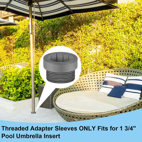 Thyle stabilizer demonstrates anti-wobble performance for pool umbrellas.