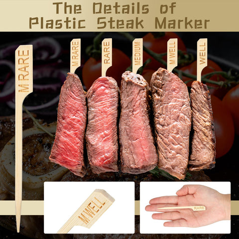 Thyle medium-design steak marker helps guests identify cooked level during meals