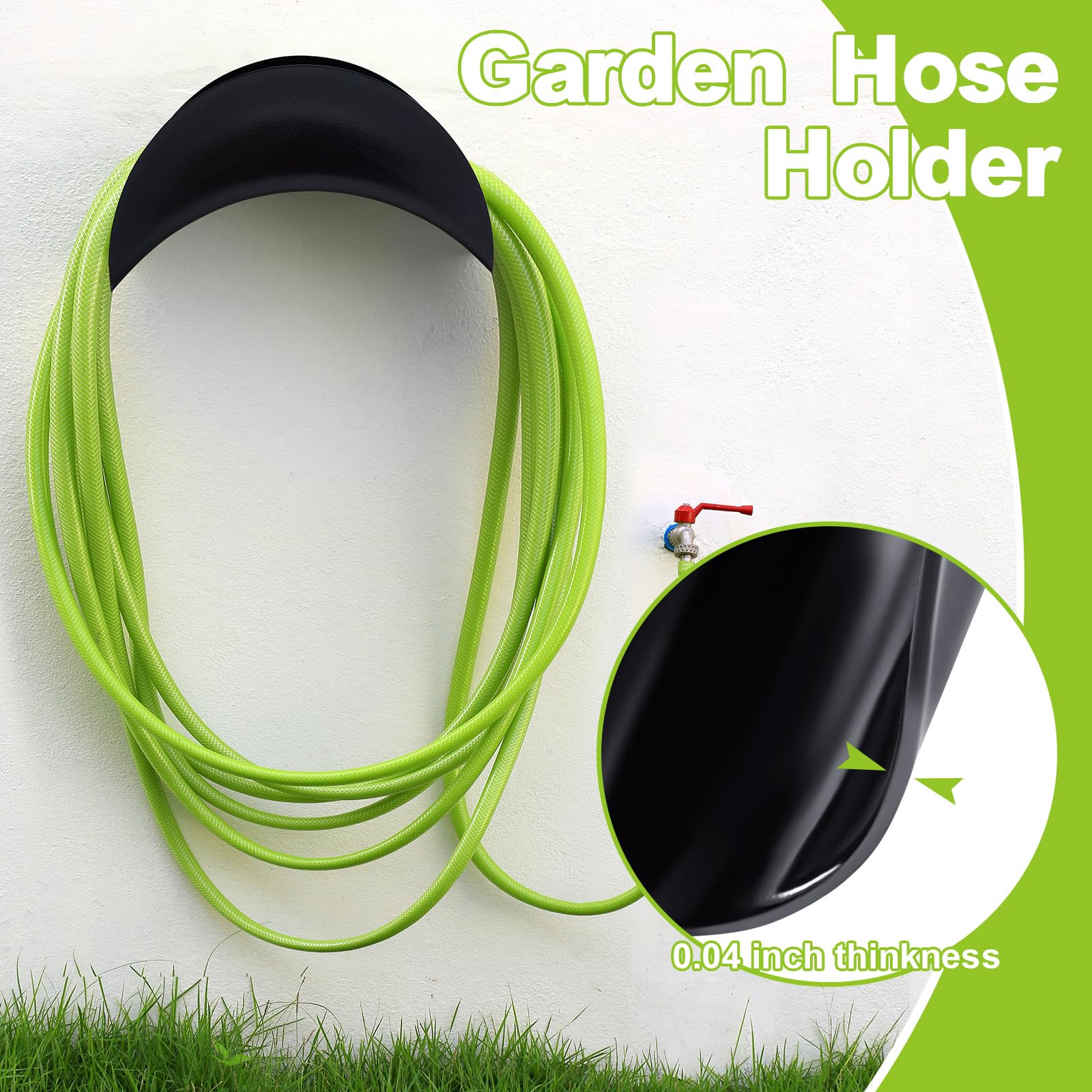 Thyle wall mount brackets for hoses in outdoor spaces