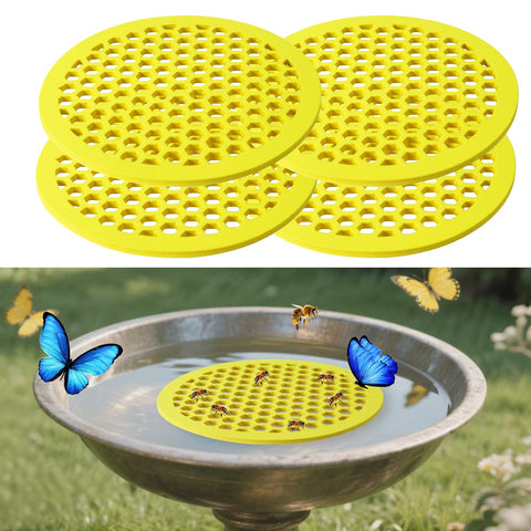 Tiaforza bee watering station floating island in a sunny garden attracting pollinators.