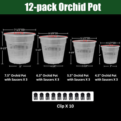 Tialero clip for orchid pot securing the pot during transplant