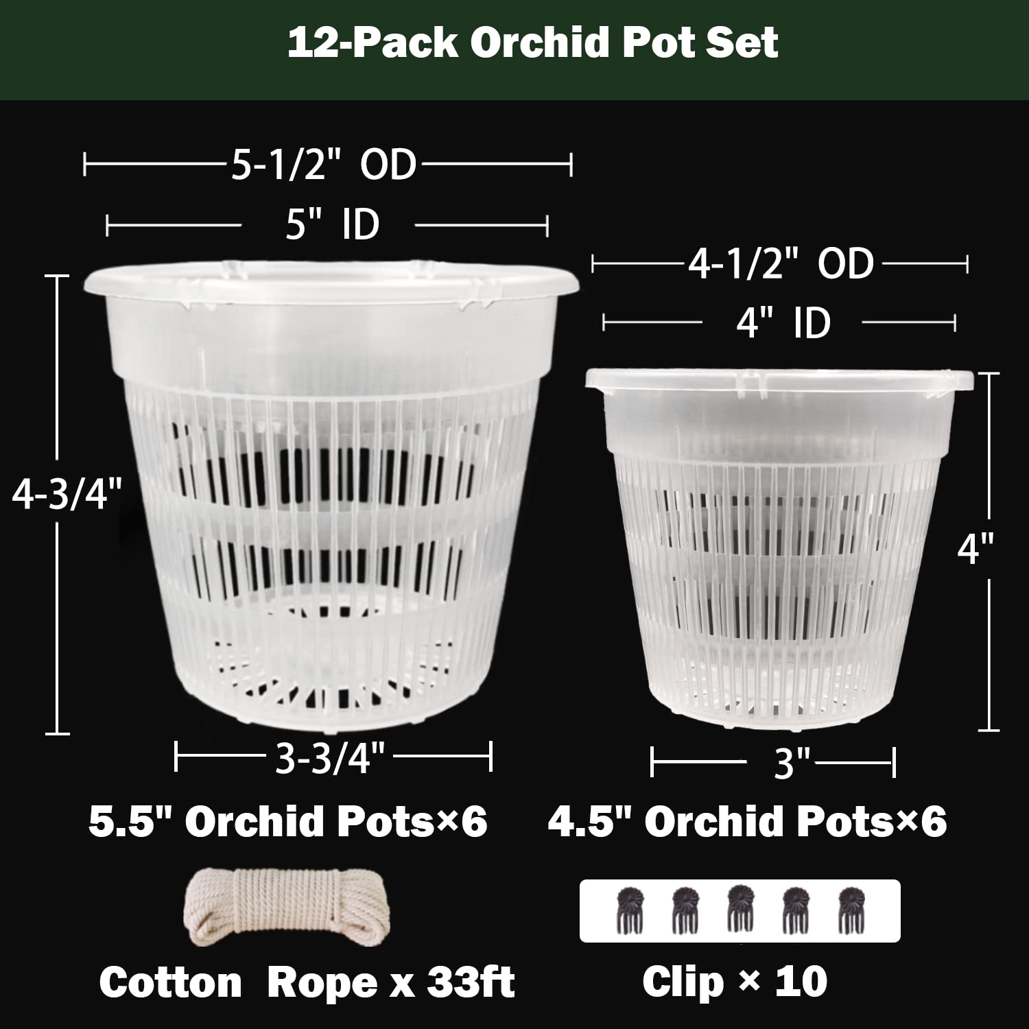 Tialero orchid pot clear 4.5in top view shows airflow and drainage.