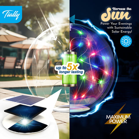 TIALLY Fairy solar floating pool light waterproof design withstands rain and moisture.