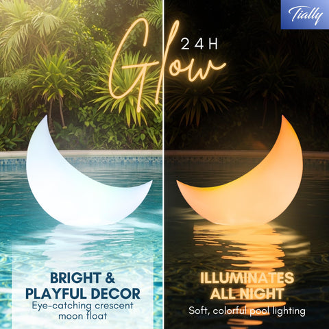 TIALLY inflatable 24-inch pool lights add dramatic, safe illumination to outdoor pools.