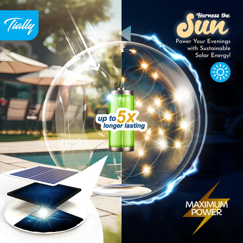 TIALLY IP68 waterproof floating ball for worry-free aquatic use in pools and water features.