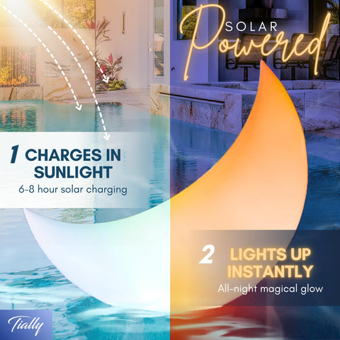 TIALLY moon-design pool lights perfect for weddings and Ramadan gatherings.