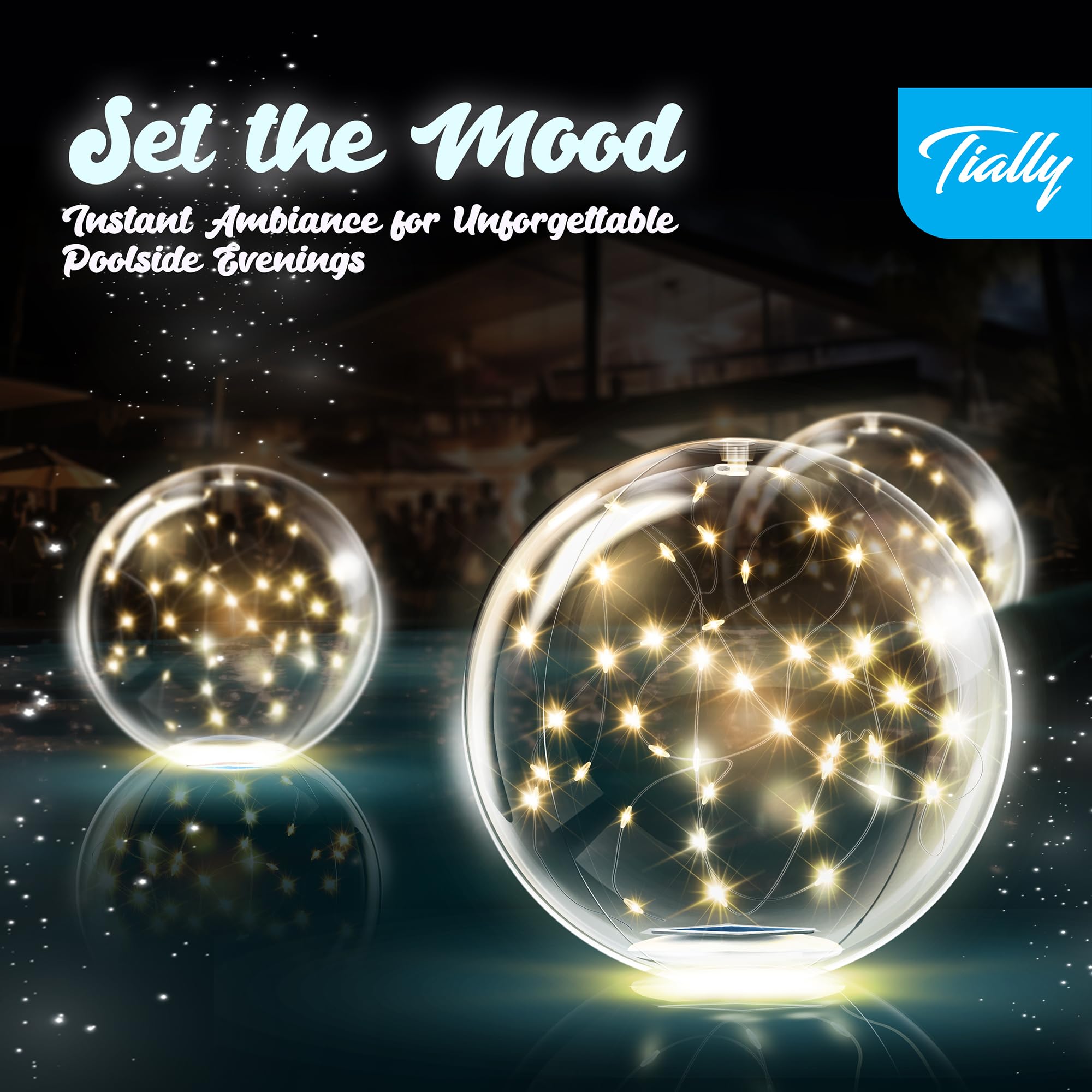 TIALLY versatile outdoor pool decor light suitable for pools, gardens, and patios.