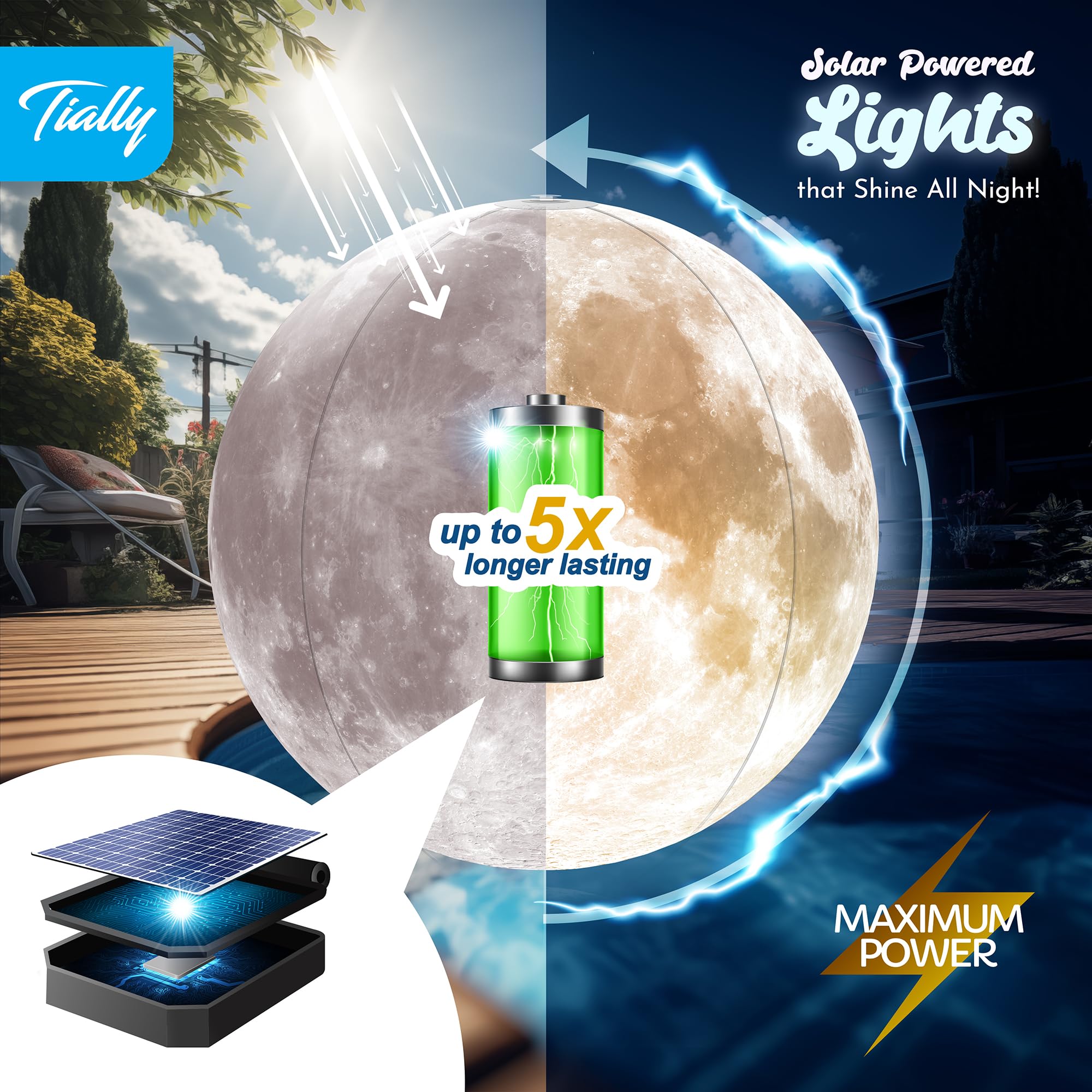 TIALLY warm and cold light option highlights mood for pool parties