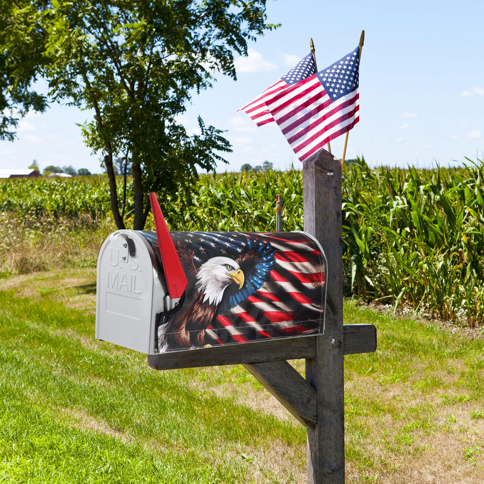 Tiamon eagle and flag motif delivers a bold patriotic look.