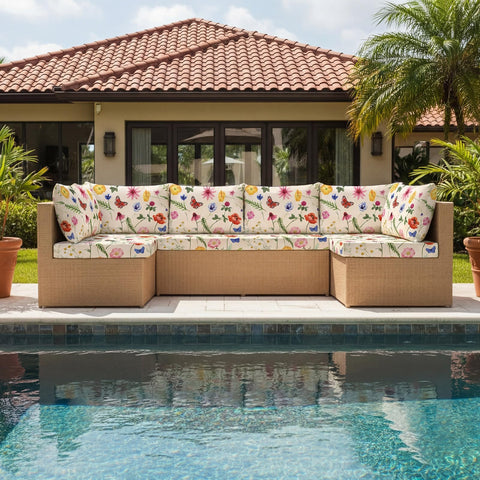 Tiamon elastic-edge cushion cover set fits most 20–27 inch cushions securely.