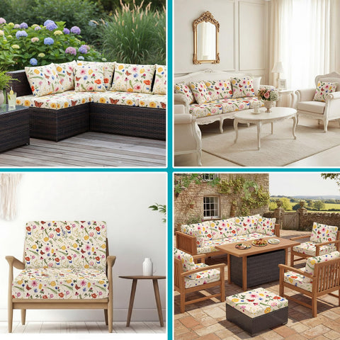 Tiamon watercolor floral prints refresh living spaces with playful outdoor charm.