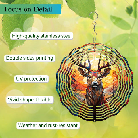 TIANCENTRAL H deer head wind spinner center rings align to catch wind for a smooth spin.