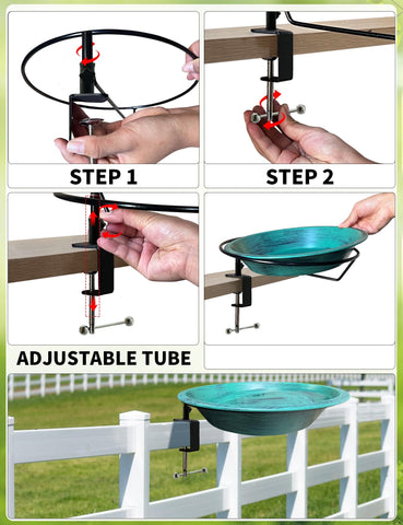 TIANCENTRAL H sturdy metal clamp secures the bath on windy decks.
