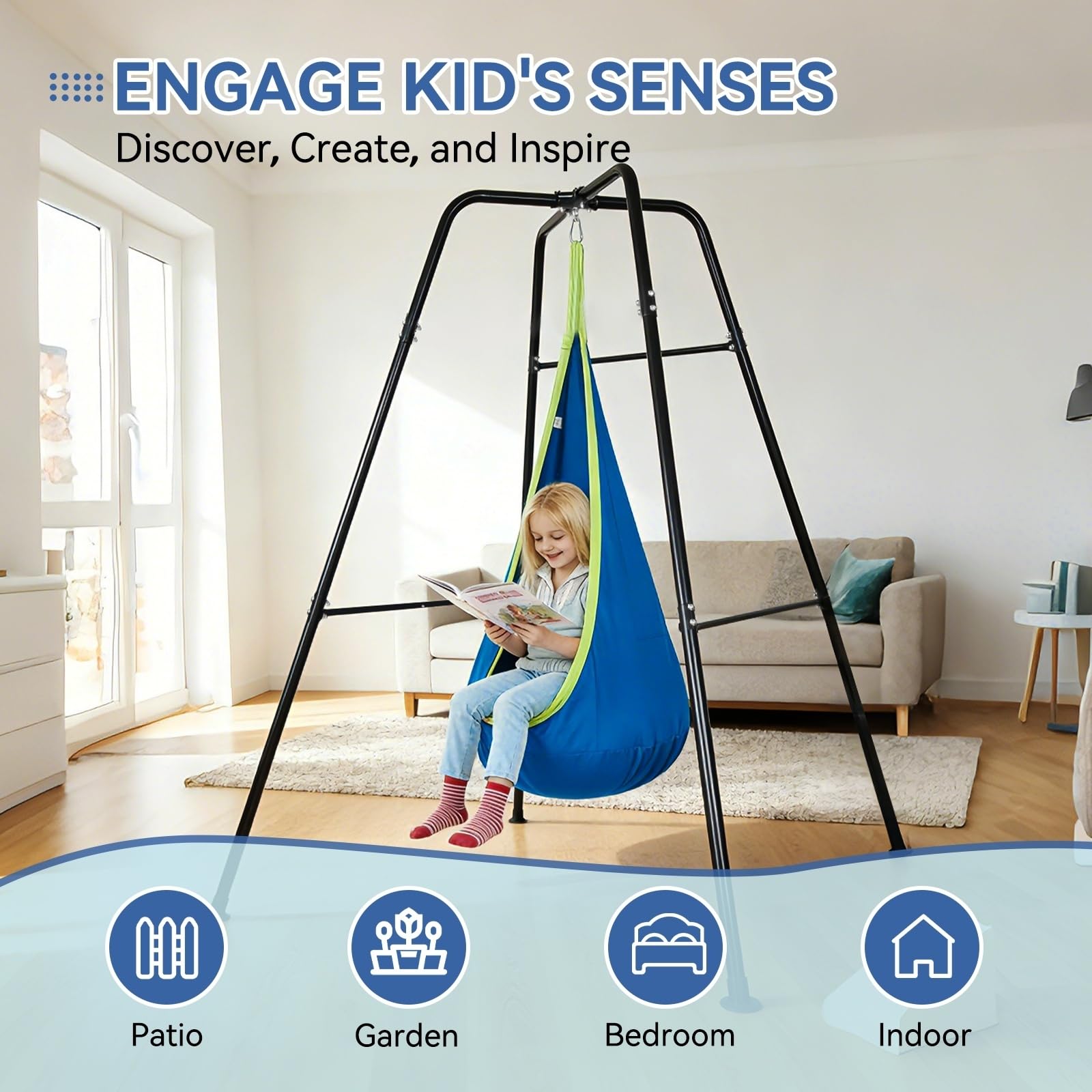 Tianhong sensory pod swing cotton seat close-up showing cozy space