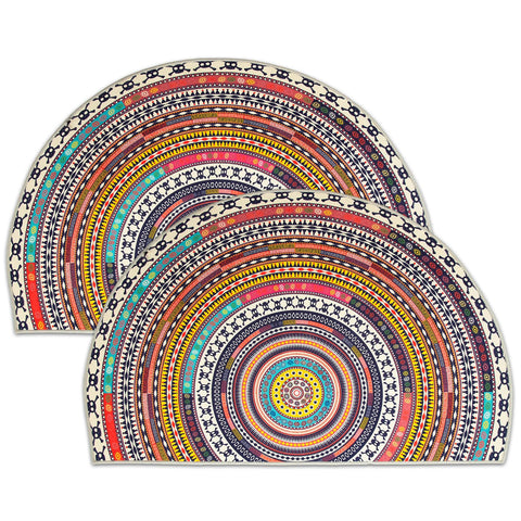 TIANLIN half-round door mat at the front entrance with anti-slip backing keeps floors clean.