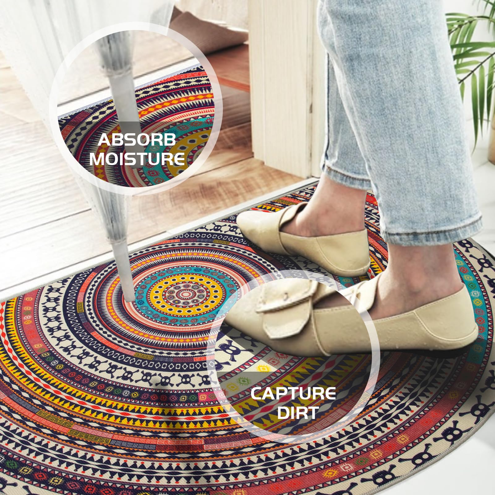 TIANLIN 24x36 doorway mat outdoors showcases quick-dry surface.